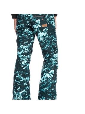 Roxy Nadia Printed Flower Women's Snowboard Pants - True Black Akio, Size Large